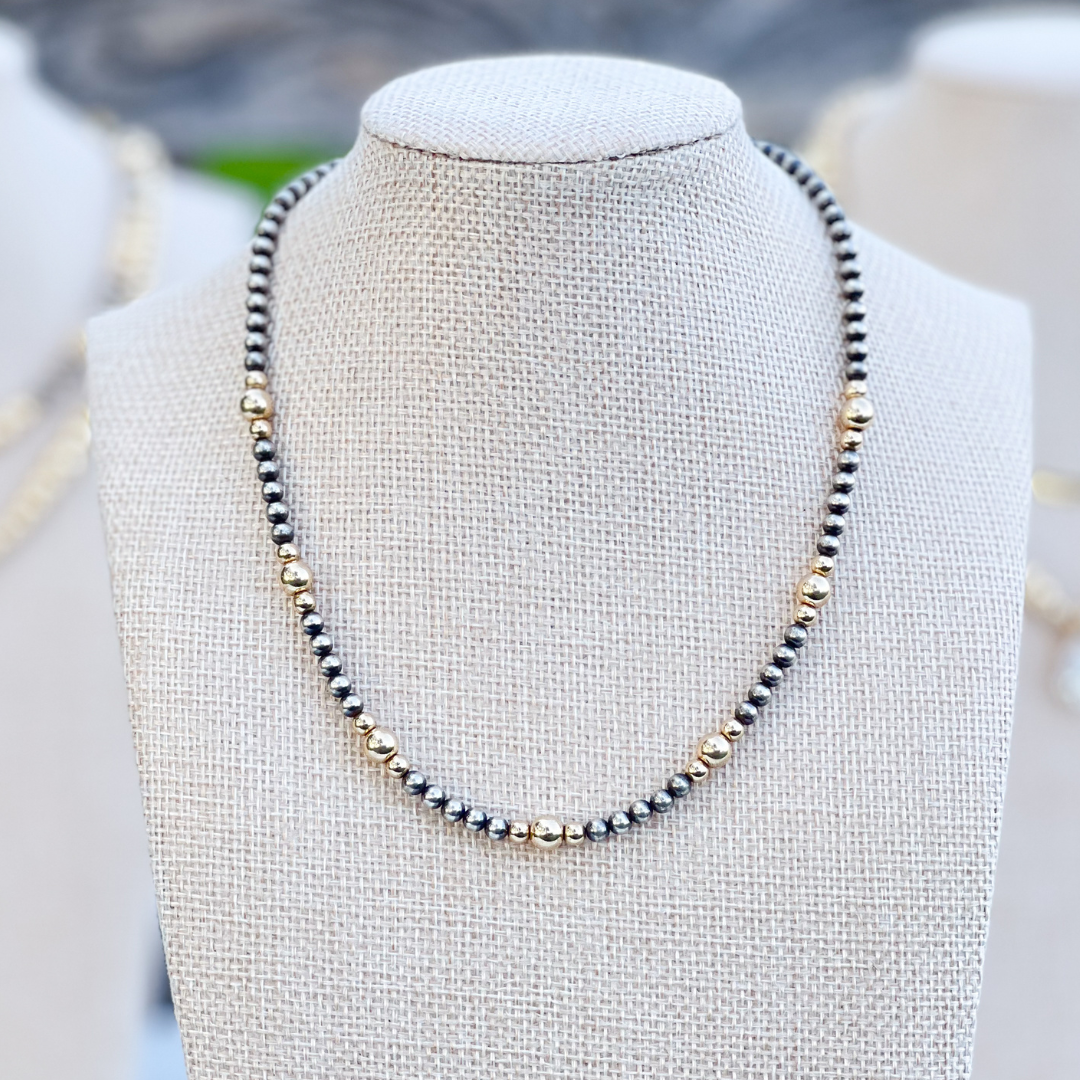 LYDIA - 14K Gold & Sterling Silver Necklace