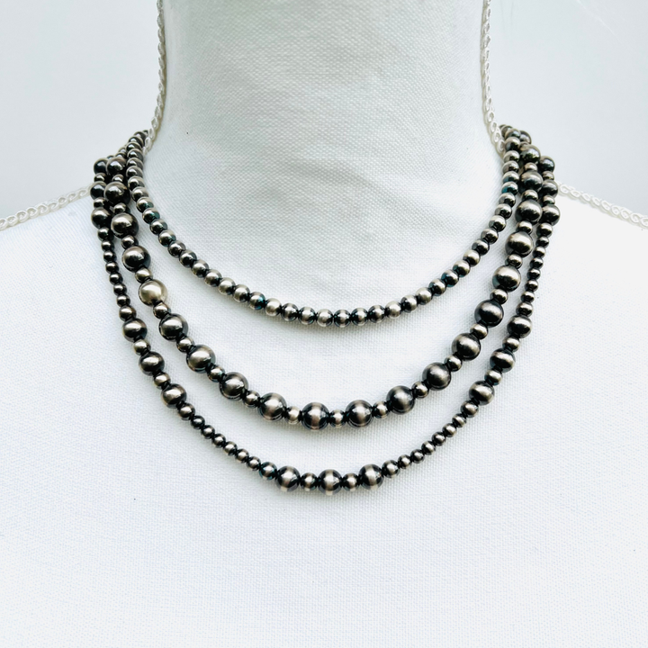 Stack #4 - Sterling Silver Navajo Pearl Necklaces